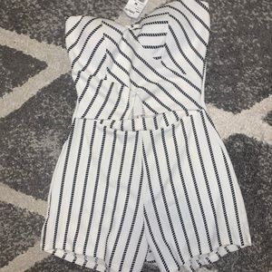 NWT black and white cut out romper